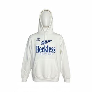 Young & Reckless White Sweater with Blue Graphic